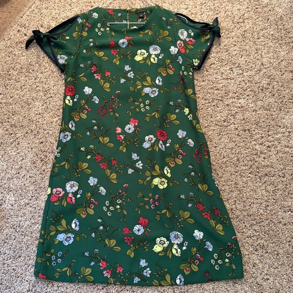 Ann Taylor Green Floral Dress